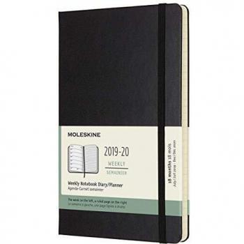 Hard-Cover Moleskine 18-Month Study Planner – Weekly Layout, 208 Pages