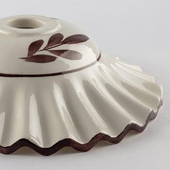 Lampada a Sospensione Ferro Nero e Ruggine Ceramica Bianca d.30 cm