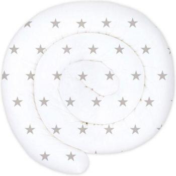 Coussin de lit fait à la main XXL 150 cm serpent 100% coton étoiles grises sur blanc