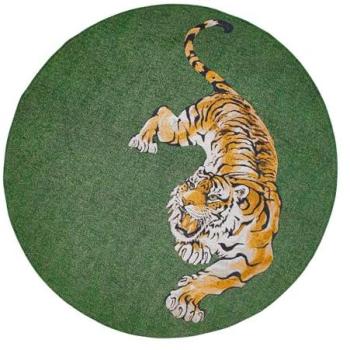 Tapis “Fureur Verte” – Motifs Audacieux – 240 cm Ø