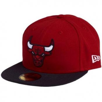 New Era Erwachsene Baseball Cap Mütze NBA Chicago Bulls 59Fifty Fitted, Rot, 6 7/8