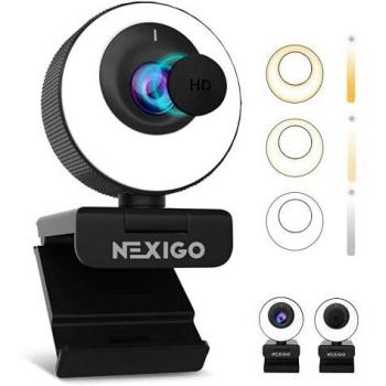 1080p 60FPS Streaming Webcam mit integrierter Beleuchtung und Mikrofon