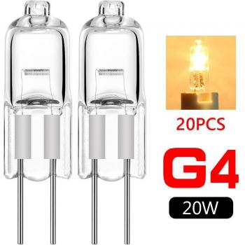 TSLEEN 20-Pack G4 12V JC Type Dimmable Halogen Bulbs 20W