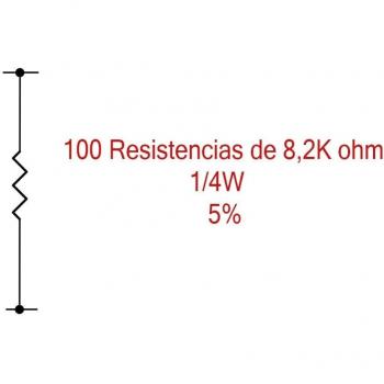 Resistencia de película metálica 8 200 Ω 1/4 W 5% (marca Fologar 100X)