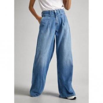 Jean Pepe Jeans a Vita Alta con Gonna Ampia Pleat Fit Denim 25