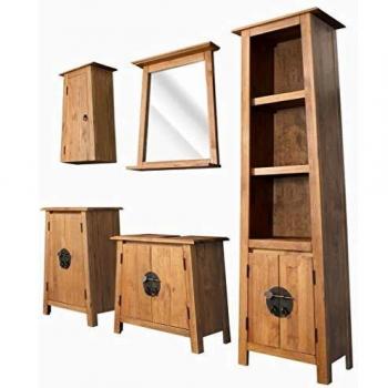 VidaXL Bathroom Set 5 Pieces Solid Pinewood