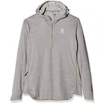 Odlo Hoody Midlayer 1/2 Zip Steam Sudadera, Mujer, Gris (Melange), XS