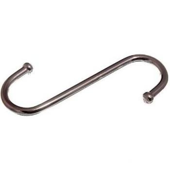 S Hook Utility Kitchen Rack Hook Ball End Chrome 100mm