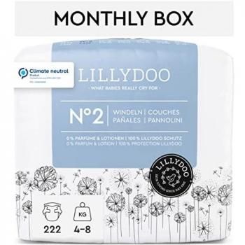 LILLYDOO Windeln Größe 2, 4-8 kg, Monatsbox