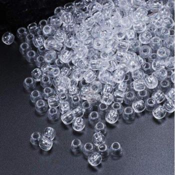 Acrylic Hair Beads 12mm 100pcs Transparent 5mm Hole for Dreadlock Accessories