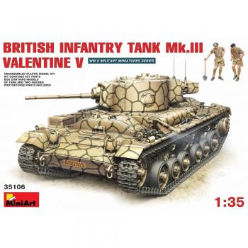 British Valentine Mk V 1:35 Scale Military Tank Model Kit