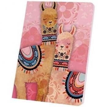Carnet LLAMA LOVE Lamas couleur caramel, rose pâle