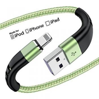 MFi Certified 10ft Apple Lightning Cable Bundle (3pcs) – Light Green, 2.4A