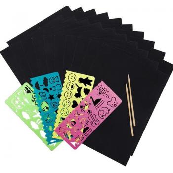 Tarjetas de Rascar con Diseño de Arcoíris y Plantilla