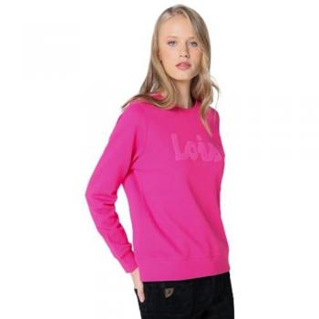 Sudadera Lois Jeans con Cuello Caja Rosa