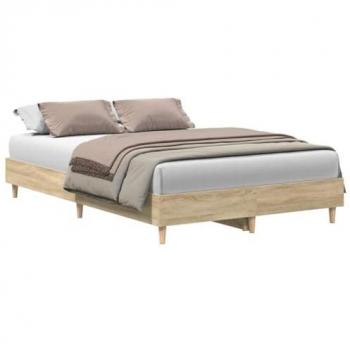 VidaXL Sonoma Oak Bed Frame 140x190 cm No Mattress