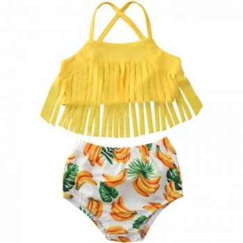 Traje de baño niño/niña 1-5 años con Sling Tassels y Banana Bottoms