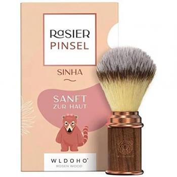 WLDOHO Rasierpinsel Vegan – 100 % Rosenholzgriff, Dachshaar‑Iimitat, für Rasur, SINHA