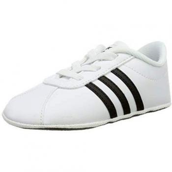 Adidas Vl Court 2.0 Crib Slippers, White, 5 UK