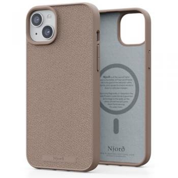 Coque en tissu Njord MagSafe pour iPhone 15 Plus, Sable Rose