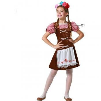 Ritmo y Glamour: Camarera Alemana Marrón Infantil (7‑9 años)