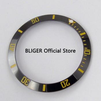 BLIGER 38MM Yellow Number Scale Bezel Insert for 40MM SUB Watch