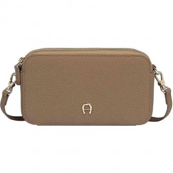 19‑cm Brown Leather Shoulder Bag – Diadora by Aigner