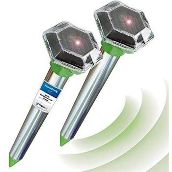 ISOTRONIC Maulwurf Vertreiber, 2er Set, solarbetrieben und ultraschall