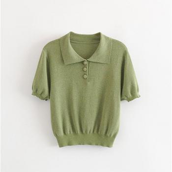 Top de Manga Corta Polo Mujer