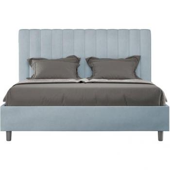 Letto Imbottito Matrimoniale in Microfibra Colore Azzurro 160x200 cm Agueda