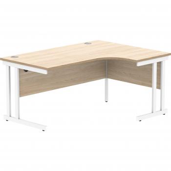 Canadiana CornerStation – 1600 × 1200, Steel Cantilever, Oak/White
