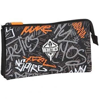 Portatodo Escolar Team Heretics Oficial con triple cremallera SAFTA