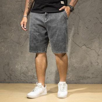 Pantalon noir en jean cinq points pour gros gars