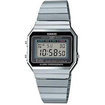 Casio Vintage Silver Bracelet Digital Dial Watch A700WE-1AEF