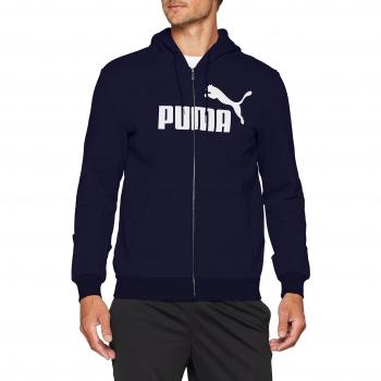 Puma ESS FZ Sudadera con Capucha FL Gran Logo, Hombre, Peacoat, XL