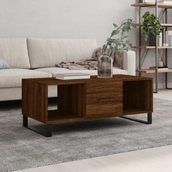 Table basse en chêne marron 102x50x40 cm bois d'ingénierie