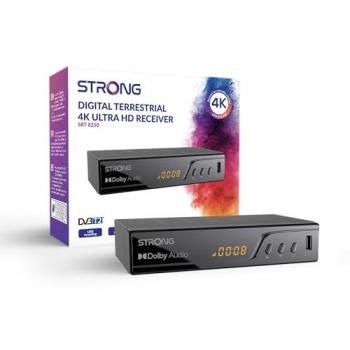 STRONG TNT UHD 4K Decoder – DVB‑T2, HEVC 265, USB TV Tuner – Dolby Digital Plus – HDMI & Scart