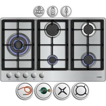 Fornello a Gas Phoenix 901LT 5 fuochi in acciaio inox, propano/gas