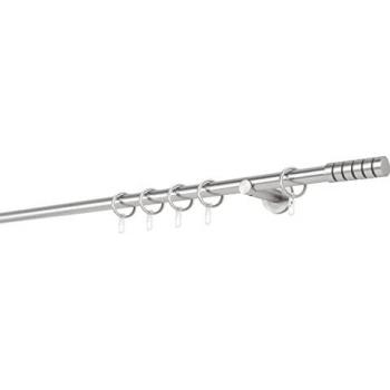 Gardinenstange 20mm Rillcube mit Wandträger 6,5 cm, 1-läufig, Fixmaß