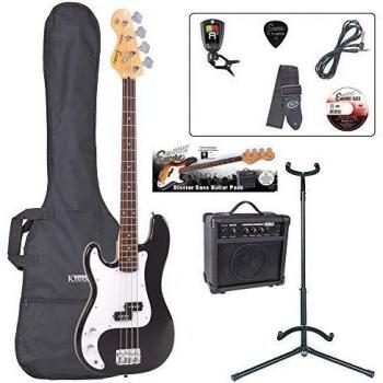 Encore E4 Bass Guitar Pack ~ Left Hand Black