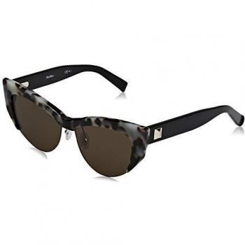 Max Mara Mm Lina I IR Boa 55 Gafas de Sol, Ivory Havana/Grey Bluette