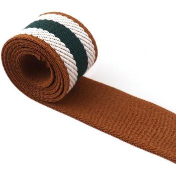 Cinta de Accesorios para Ropa DIY 38MM de Lona de Algodón Poliéster Blanca y Verde