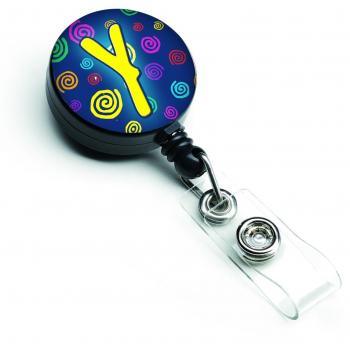 Caroline's Treasures Multicolor Badge Reel Y Initial