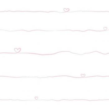 Chambre enfant M1 No. 757 – Papier peint rose blanc rayé intissé