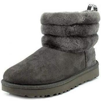 UGG Fluff Mini Quilted Classic Boot for Women, Charcoal, UK 7