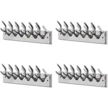 4 pcs Silver Aluminium Coat Hooks