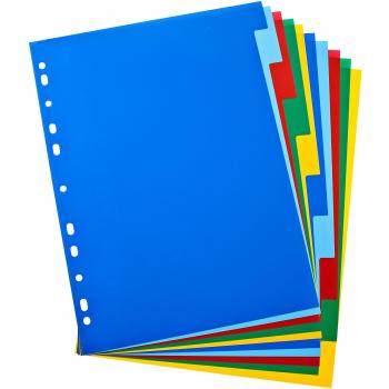 Marbig Indices & Dividers 10 Tab PP A4 Multi Colour
