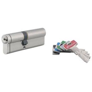 Cylindre Thirard double entrée T2, 40x50 mm, finition nickel, protection anti‑arrachement, anti‑perçage, anti‑crochetage – 5 clés