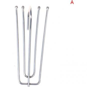 Accesorios de Cortina: Gancho y Tenedor Metálico en Acero con Cinta Antioxidante (Set de 4)