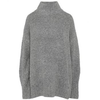 Damen-Bouclé-Strick-Longpullover